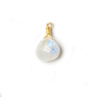 10mm Rainbow Moonstone heart Vermeil Wire Wrapped Focal Bead 1 pc - The Bead Traders