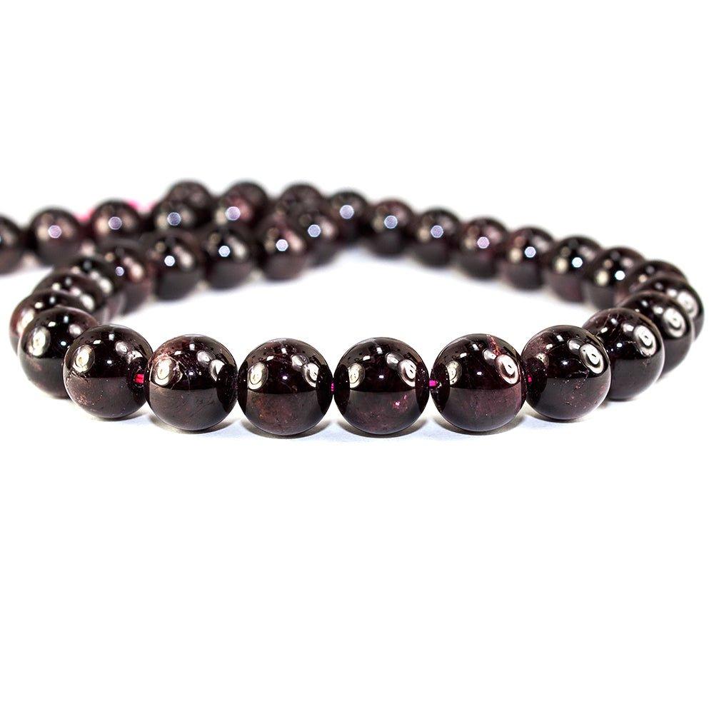 10mm Red Garnet polished round Beads 15 inch 36 pieces - The Bead Traders
