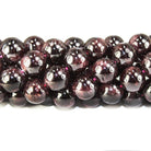 10mm Red Garnet polished round Beads 15 inch 36 pieces - The Bead Traders