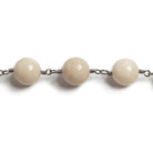 10mm River Stone plain round Black Gold plated Chain by the foot 19 pieces - The Bead Traders
