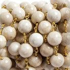 10mm River Stone plain round Gold plated Chain by the foot 19 pieces - The Bead Traders