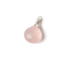 10mm Rose Quartz faceted heart Silver .925 Wire Wrapped focal beads 1 piece - The Bead Traders