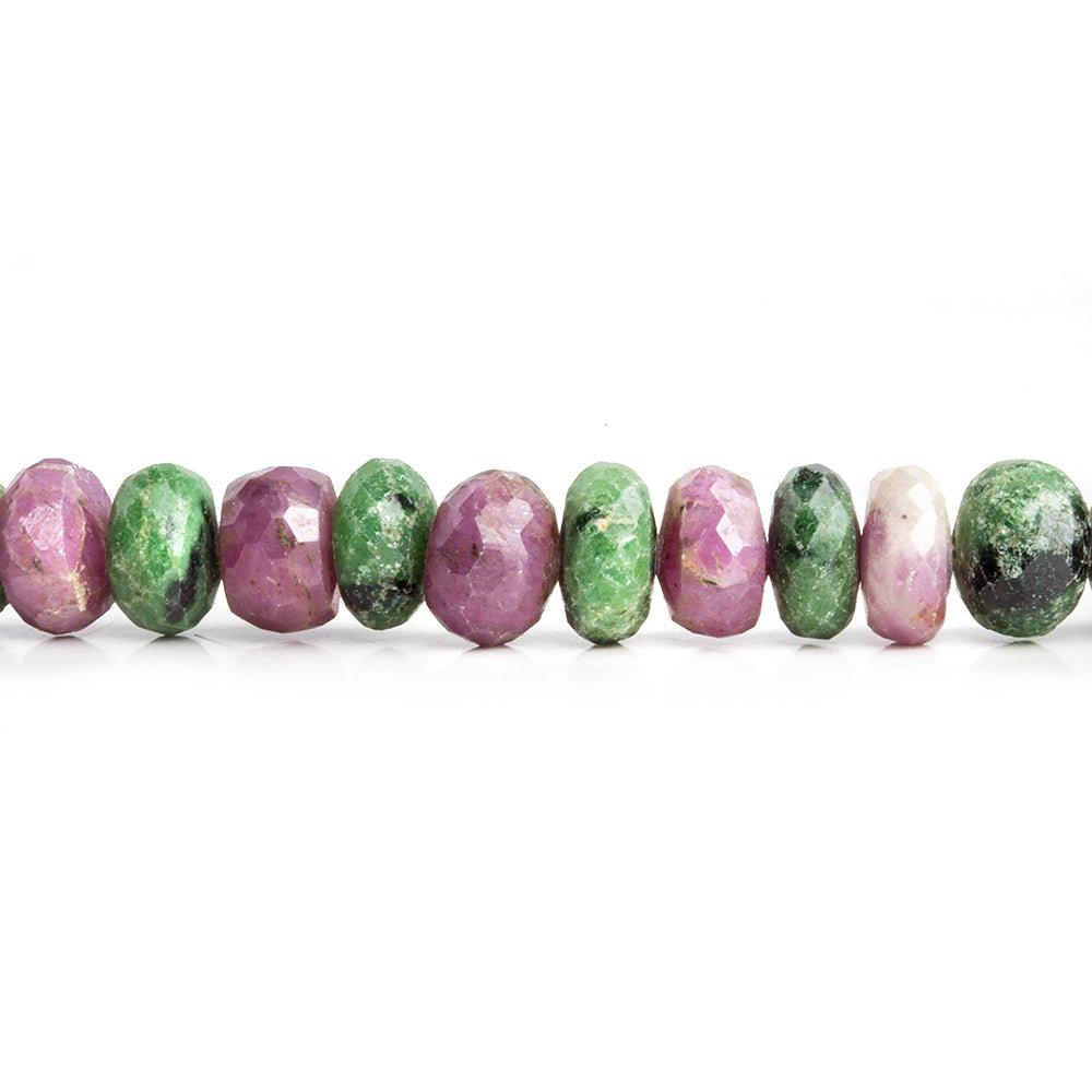 10mm Ruby in Zoisite Faceted Rondelle Beads 16 inch 70pieces - The Bead Traders