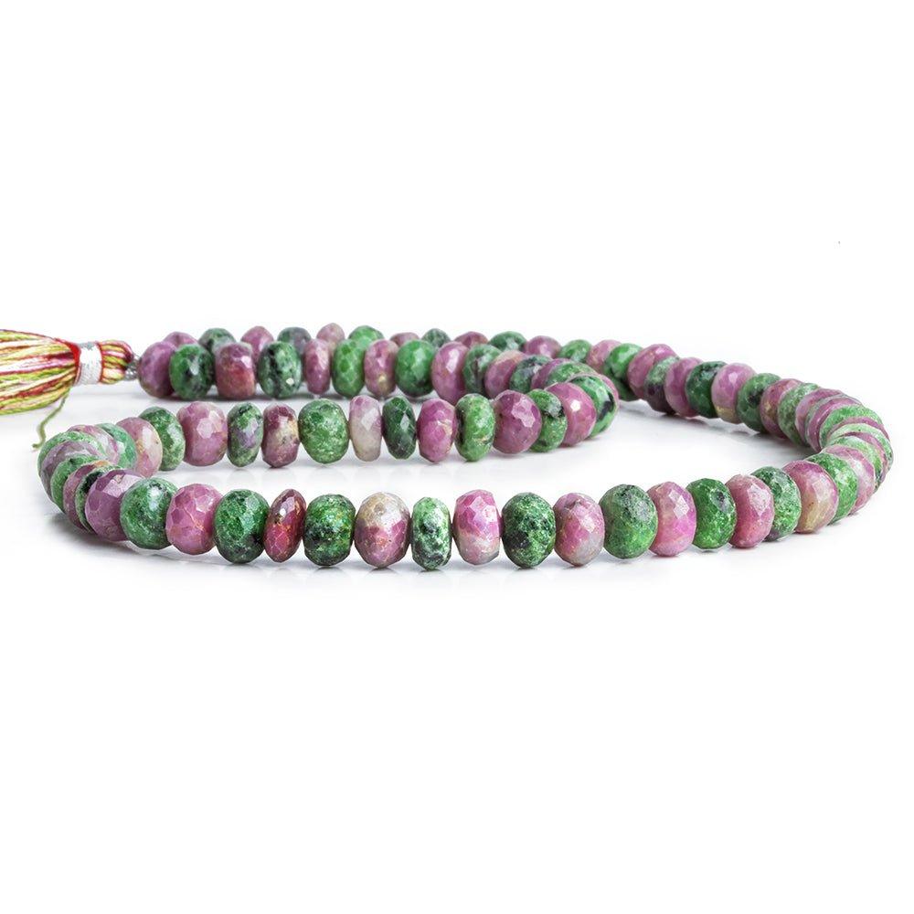 10mm Ruby in Zoisite Faceted Rondelle Beads 16 inch 70pieces - The Bead Traders