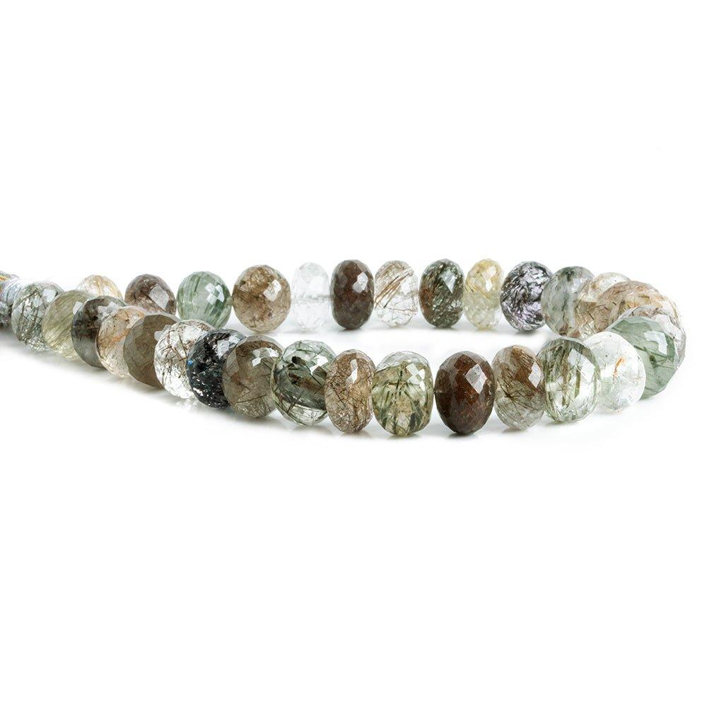 10mm Sagenitic Quartz Faceted Rondelle Beads 8.5 inch 36 pieces - The Bead Traders