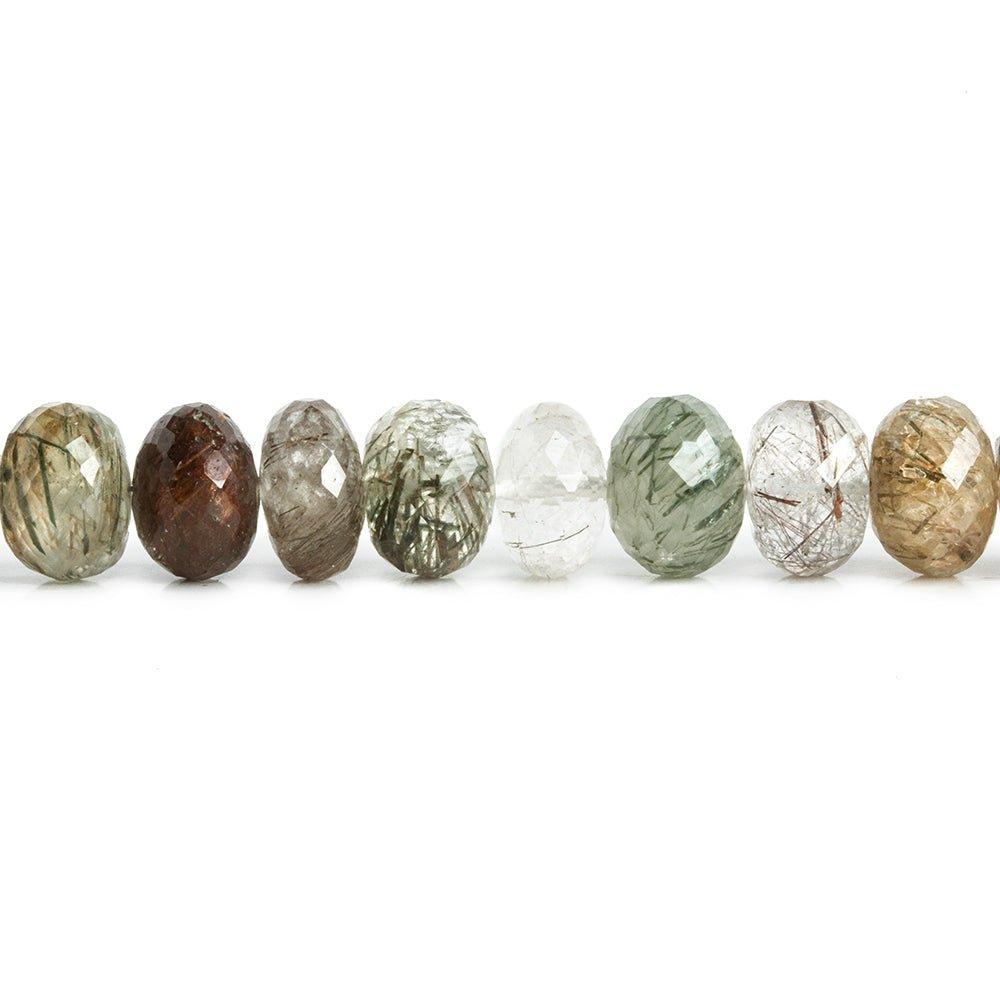 10mm Sagenitic Quartz Faceted Rondelle Beads 8.5 inch 36 pieces - The Bead Traders