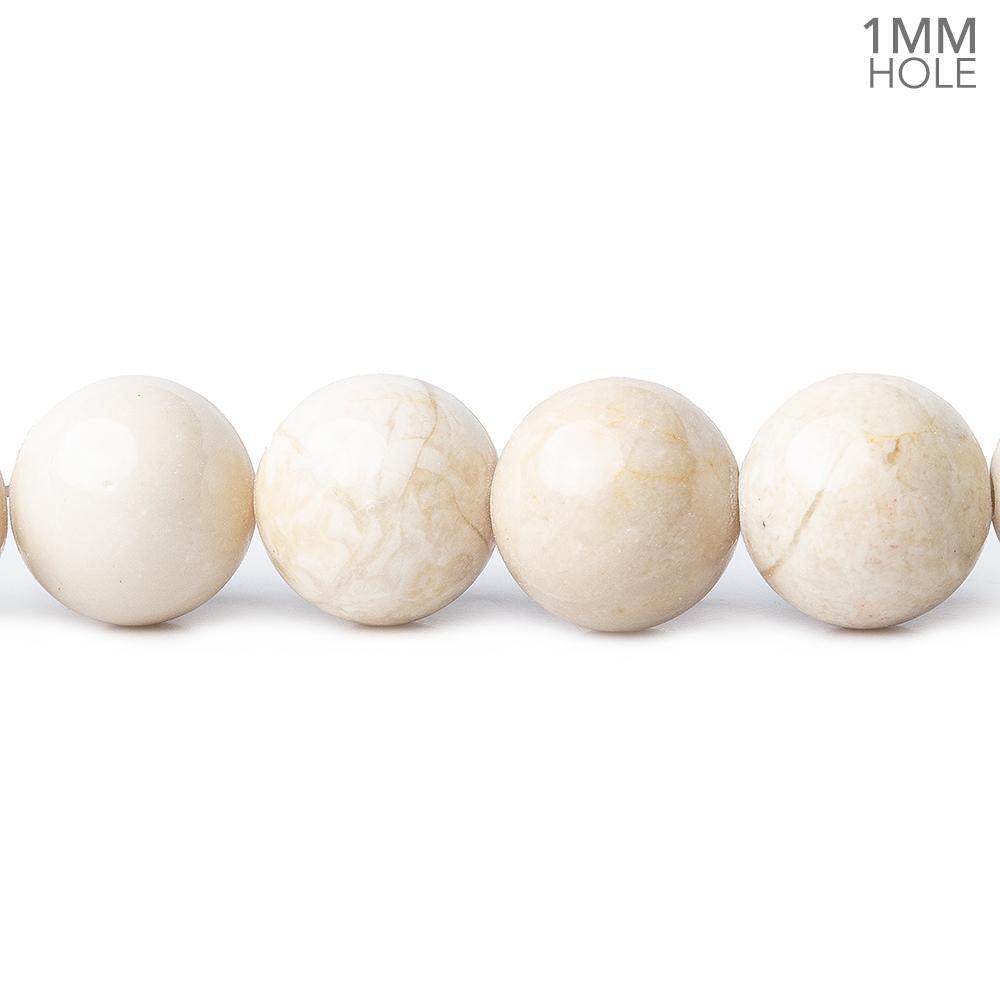 10mm Sand Beige River Stone Jasper plain round Beads 16 inch 40 pieces - The Bead Traders