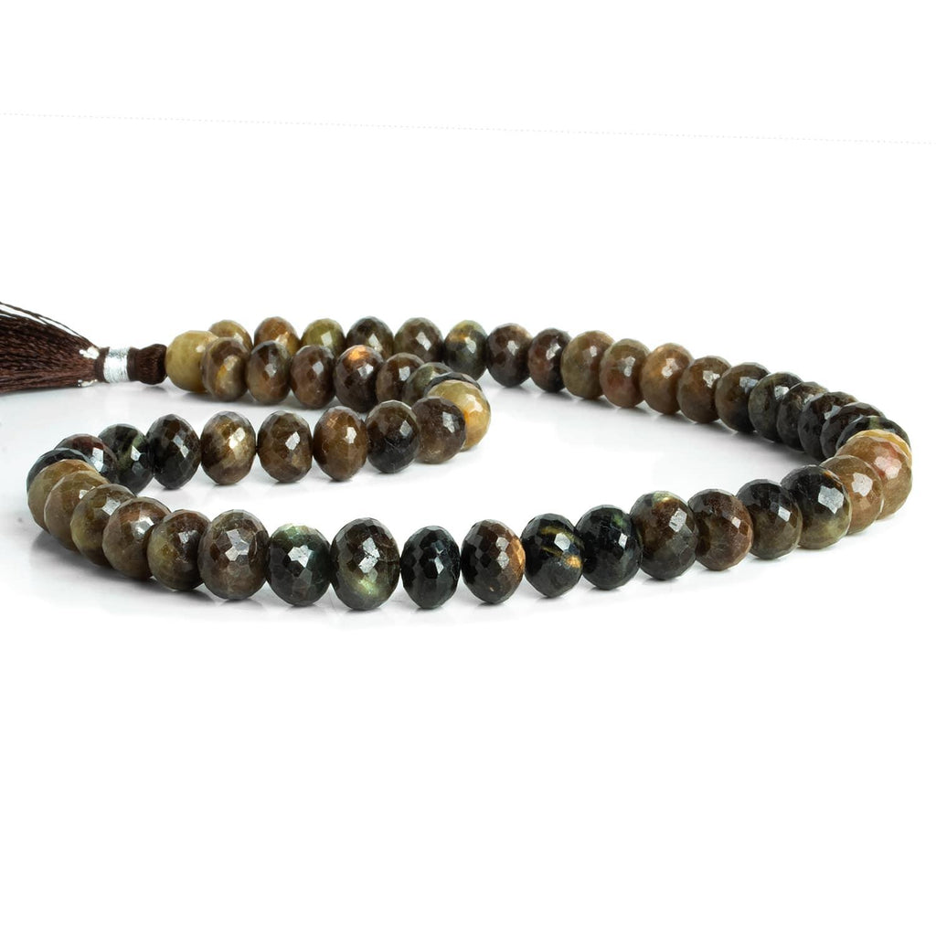 10mm Sapphire Faceted Rondelles 16 inch 54 beads - The Bead Traders