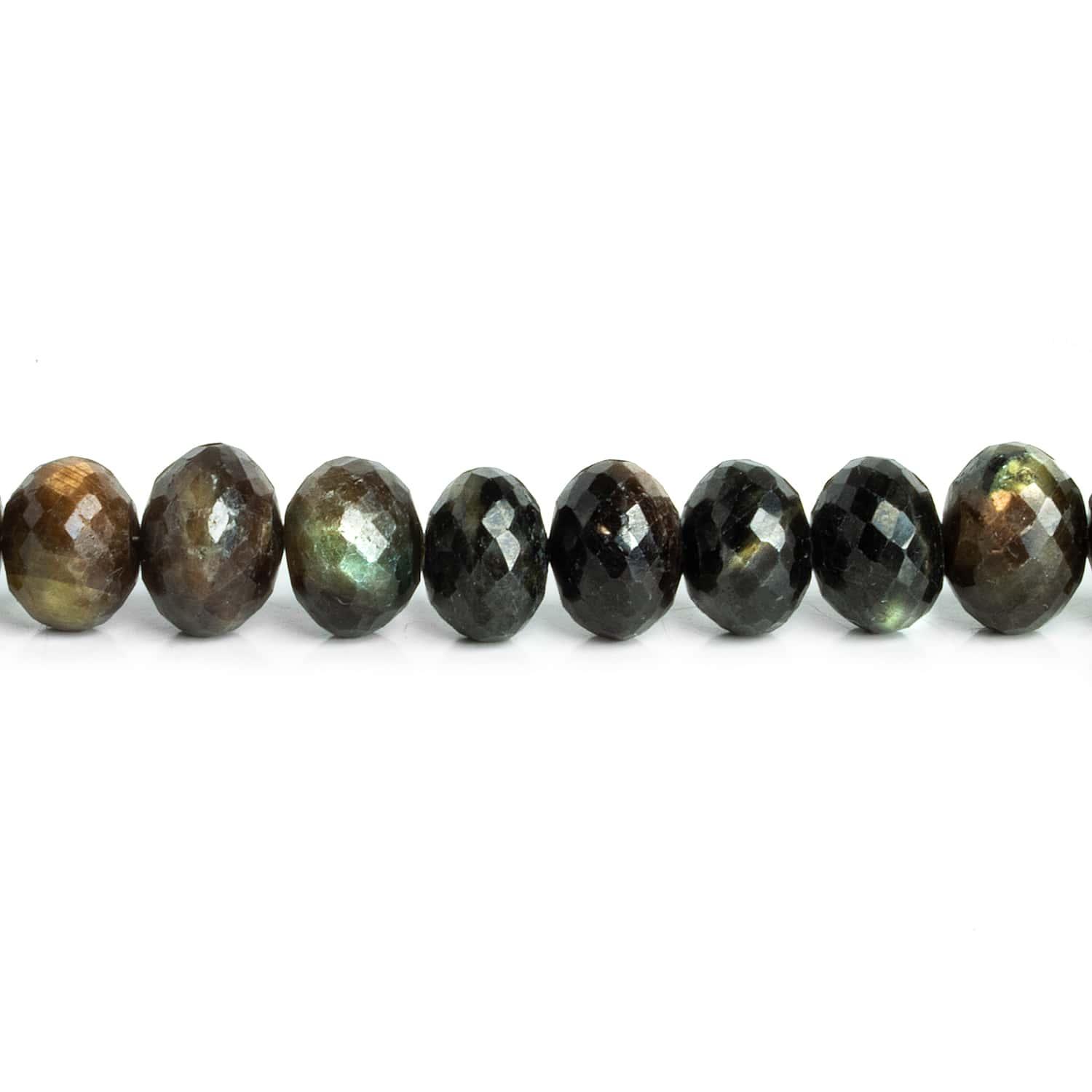 10mm Sapphire Faceted Rondelles 16 inch 54 beads - The Bead Traders