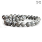 10mm Silver Leaf Jasper Plain Round Beads 15 inch 38 pieces - The Bead Traders