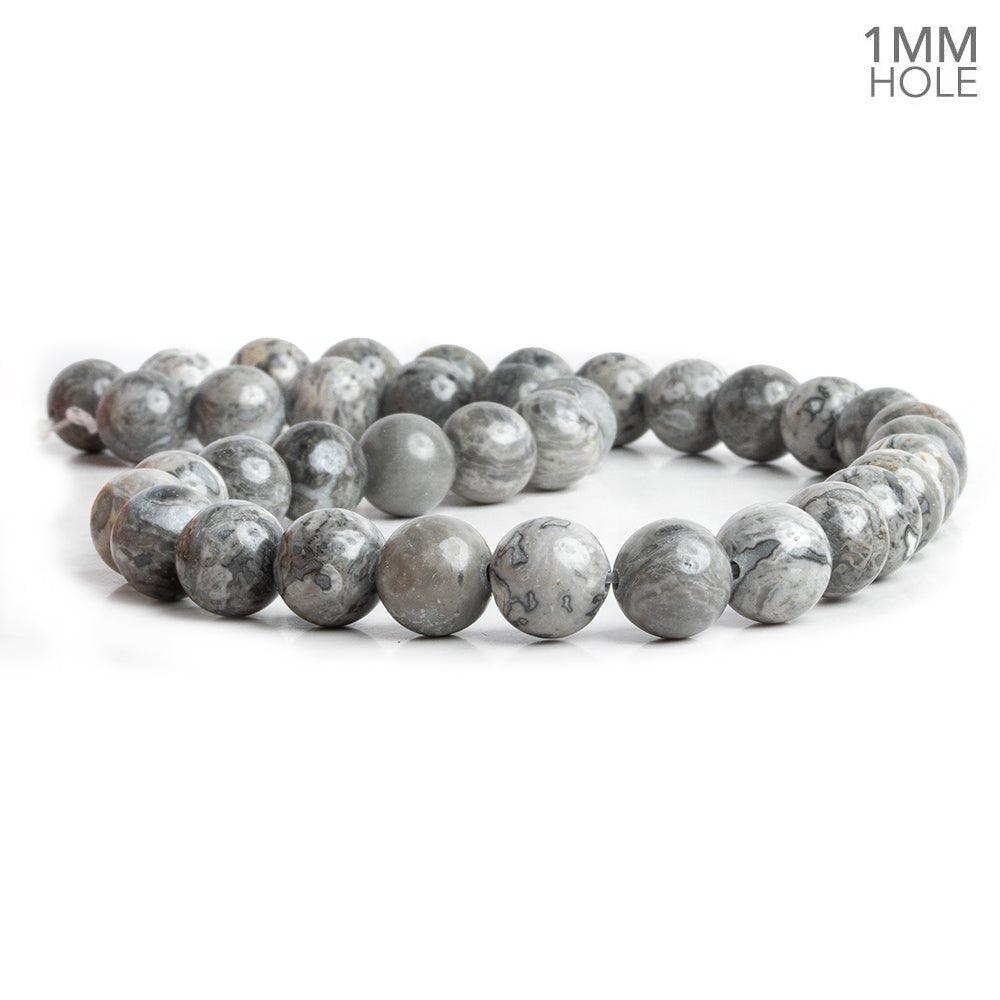 10mm Silver Leaf Jasper Plain Round Beads 15 inch 38 pieces - The Bead Traders