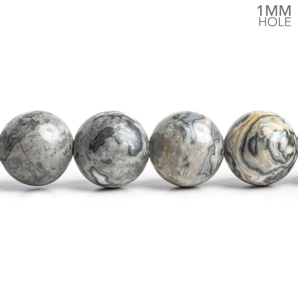10mm Silver Leaf Jasper Plain Round Beads 15 inch 38 pieces - The Bead Traders
