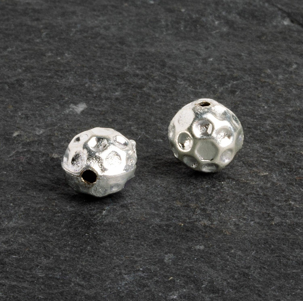 10mm Silver Plated Large Hole Beads Set of 2 - The Bead Traders
