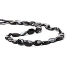 10mm Snowflake Obsidian Plain Oval Beads, 14 inch - The Bead Traders
