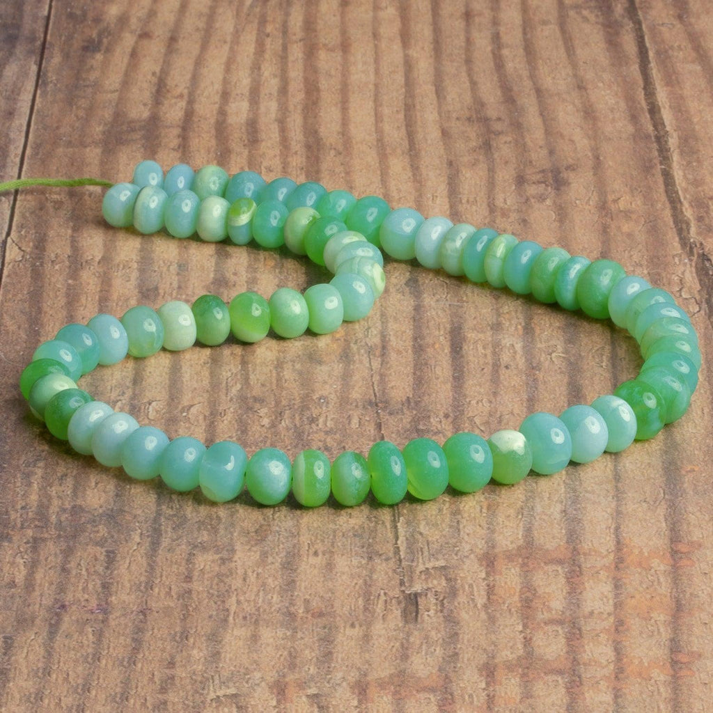 10mm Spring Green Opal Plain Rondelles 16 inch 60 beads - The Bead Traders