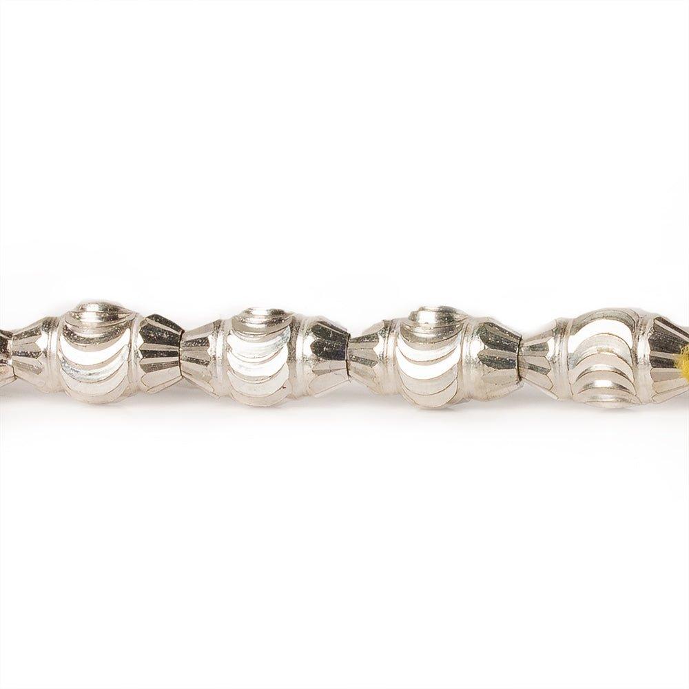 10mm Sterling Silver Plated Brass BiCone Beads, 8 inch - The Bead Traders