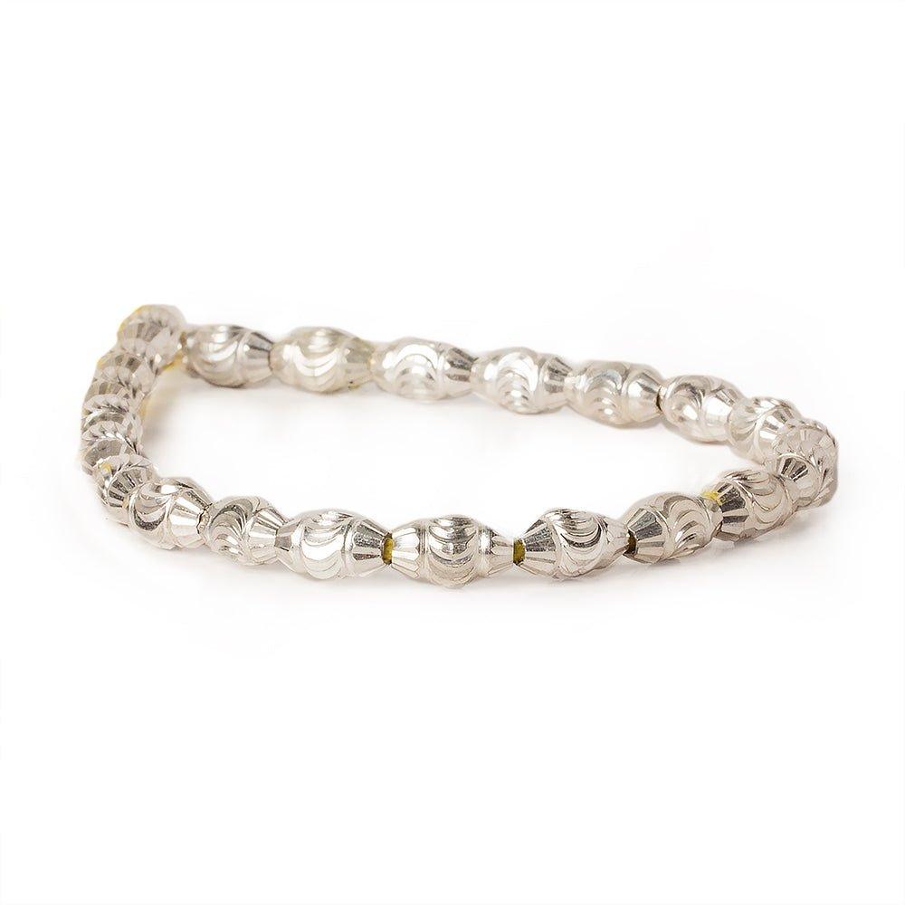 10mm Sterling Silver Plated Brass BiCone Beads, 8 inch - The Bead Traders