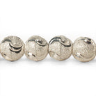 10mm Sterling Silver Plated Brass Stardust Wave Round Beads, 8 inch - The Bead Traders