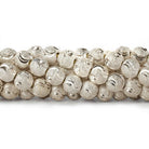 10mm Sterling Silver Plated Brass Stardust Wave Round Beads, 8 inch - The Bead Traders