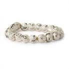 10mm Sterling Silver Plated Brass Stardust Wave Round Beads, 8 inch - The Bead Traders