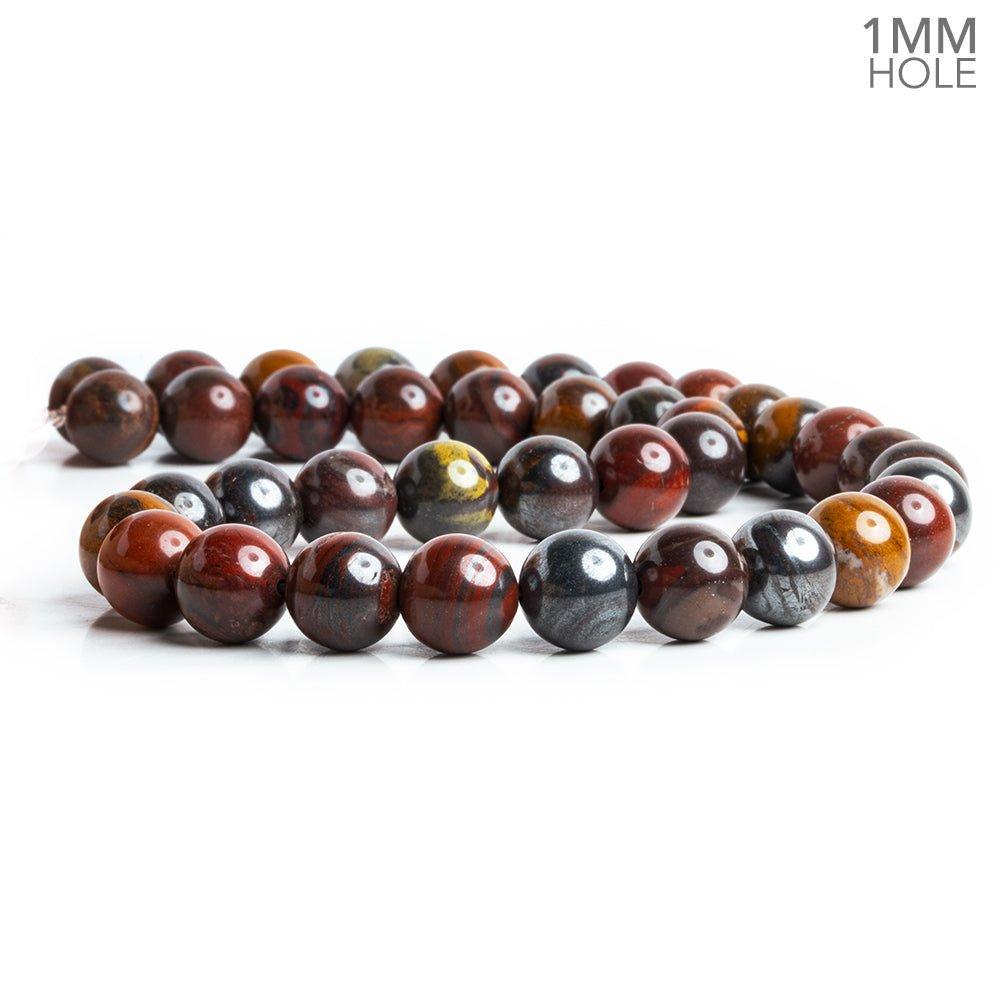 10mm Tiger Iron Plain Round Beads 15 inch 38 pieces - The Bead Traders