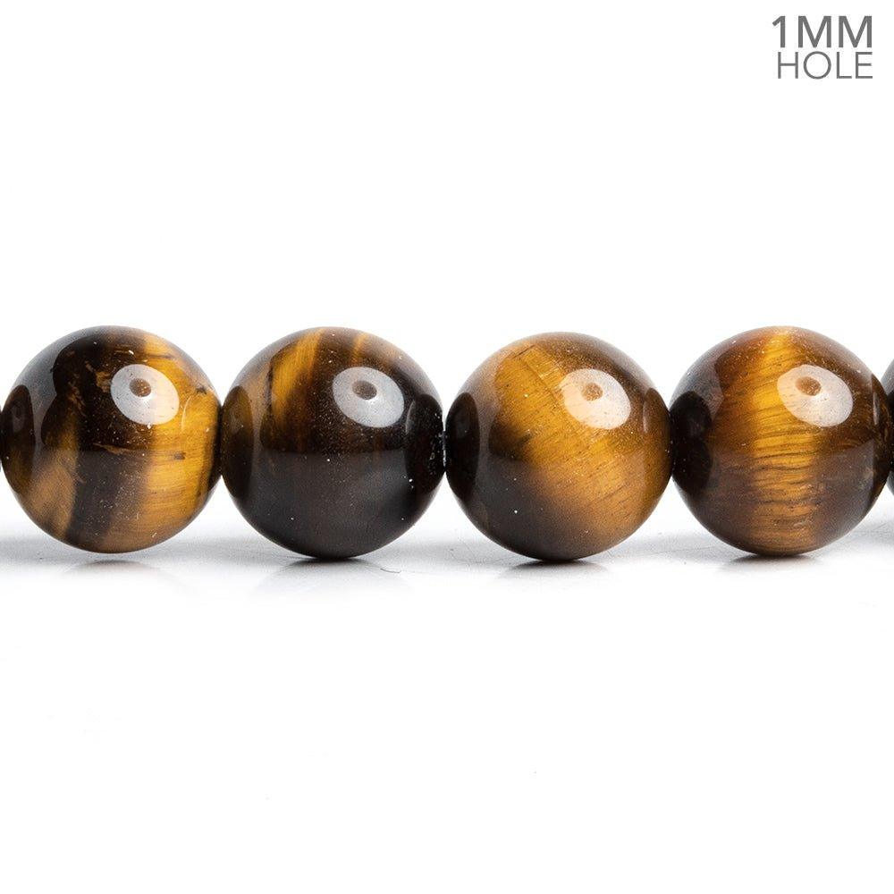 10mm Tiger's Eye Plain Round Beads 15 inch 38 pieces - The Bead Traders