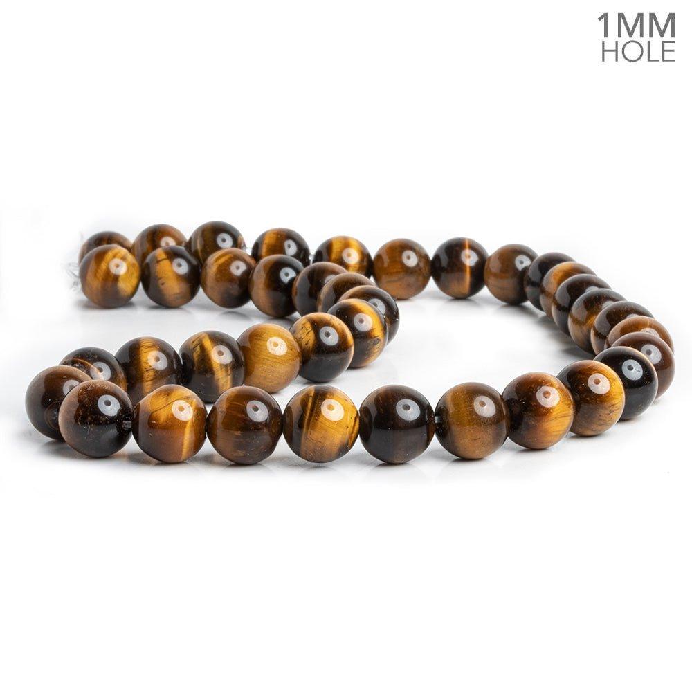 10mm Tiger's Eye Plain Round Beads 15 inch 38 pieces - The Bead Traders