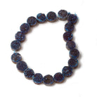 10mm Titanium Mystic Purple Blue Drusy Coin Beads 8 inch 21 pieces - The Bead Traders