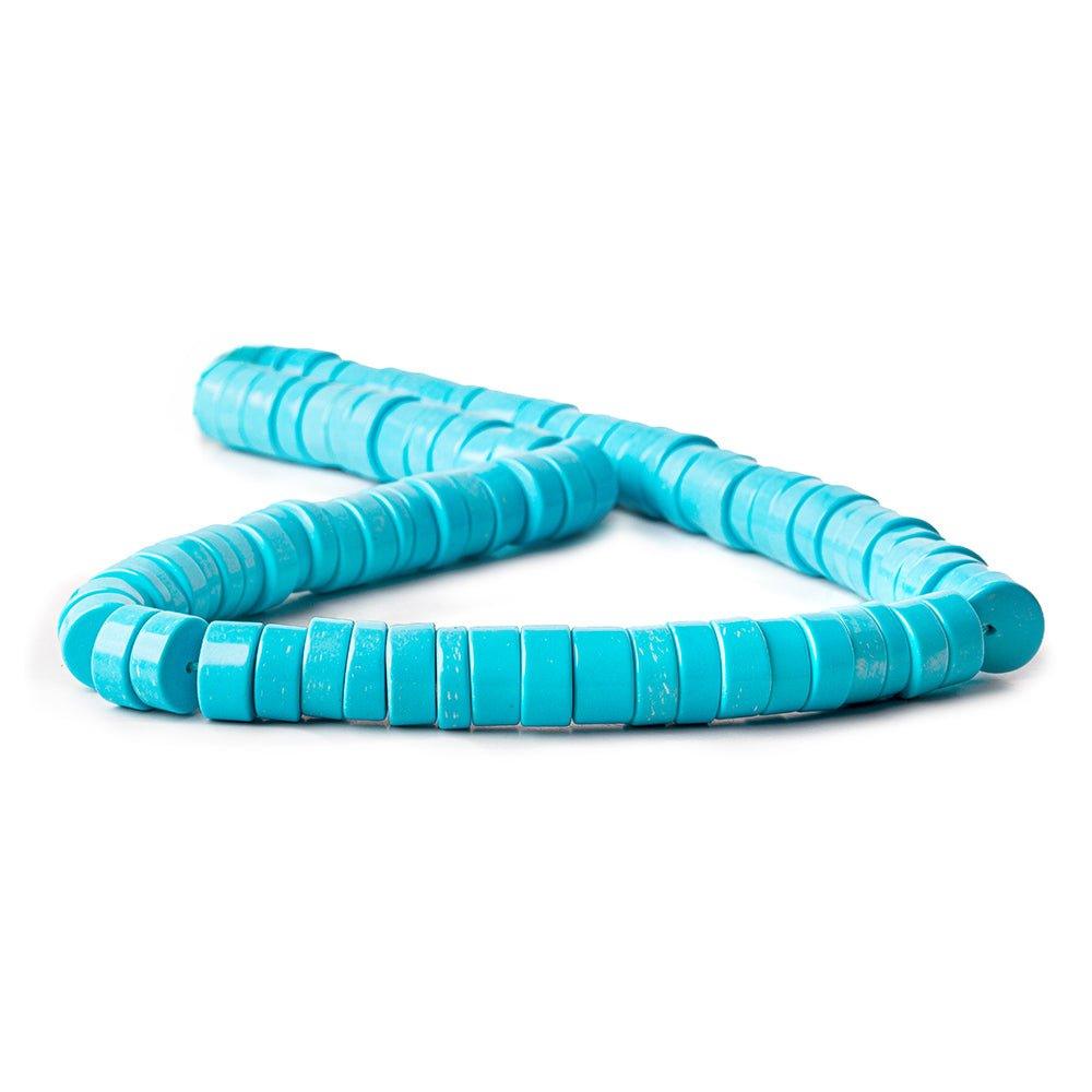 10mm Turquoise Blue Howlite Heishi Beads 15 inch 85 pieces - The Bead Traders