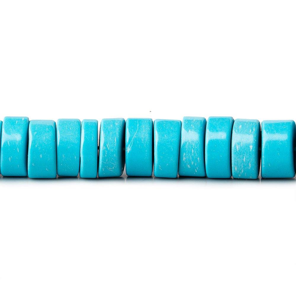 10mm Turquoise Blue Howlite Heishi Beads 15 inch 85 pieces - The Bead Traders