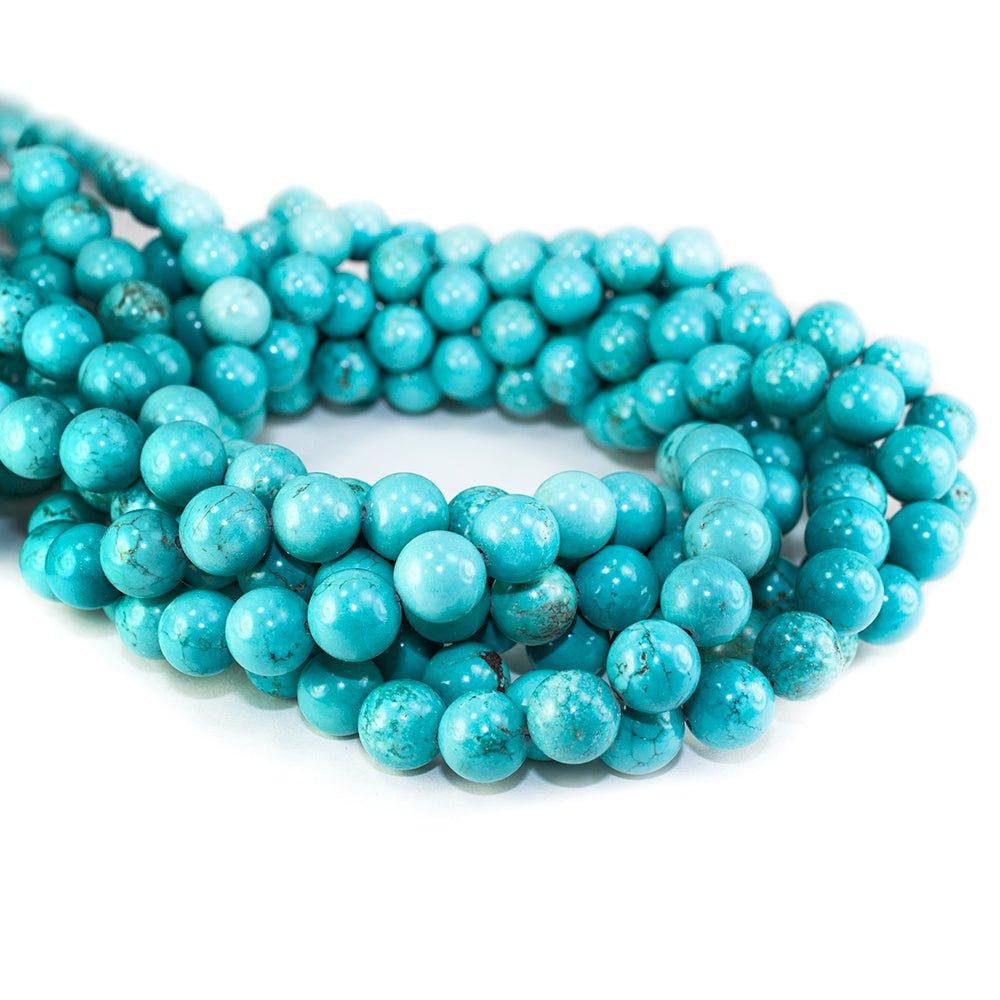 10mm Turquoise Magnesite polished round Beads 15.5 inch 39 pieces - The Bead Traders