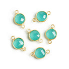10mm Vermeil Bezeled Chalcedony Coin Connector 1 Piece - The Bead Traders