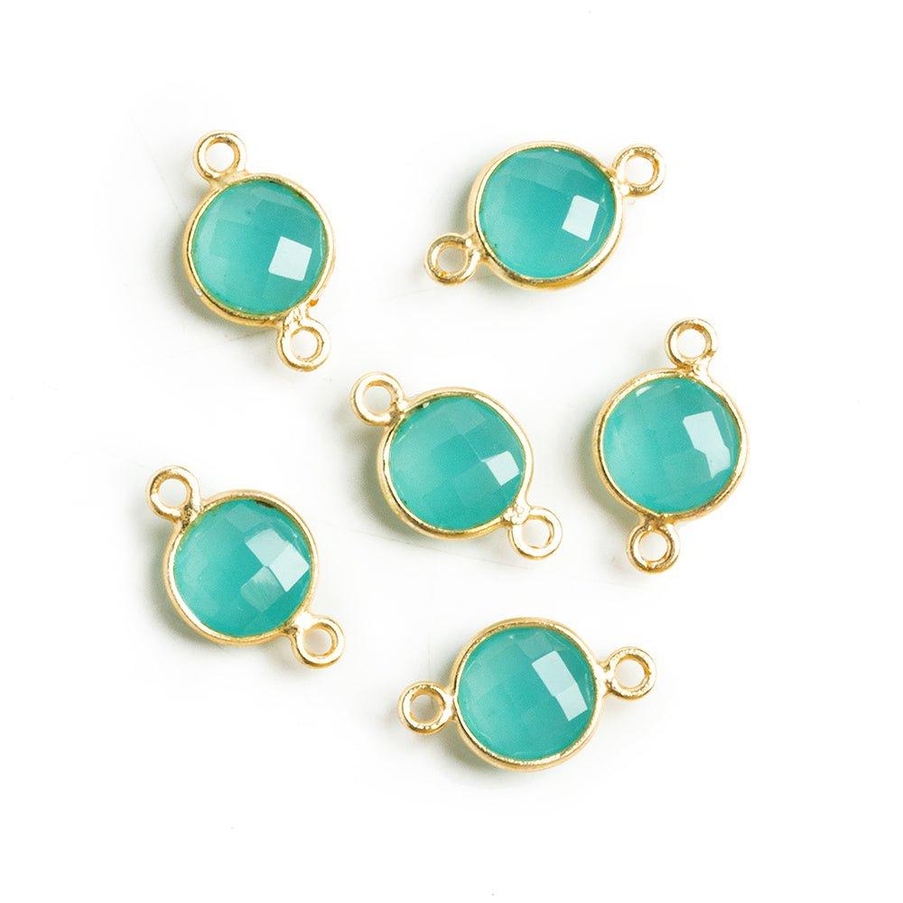 10mm Vermeil Bezeled Chalcedony Coin Connector 1 Piece - The Bead Traders