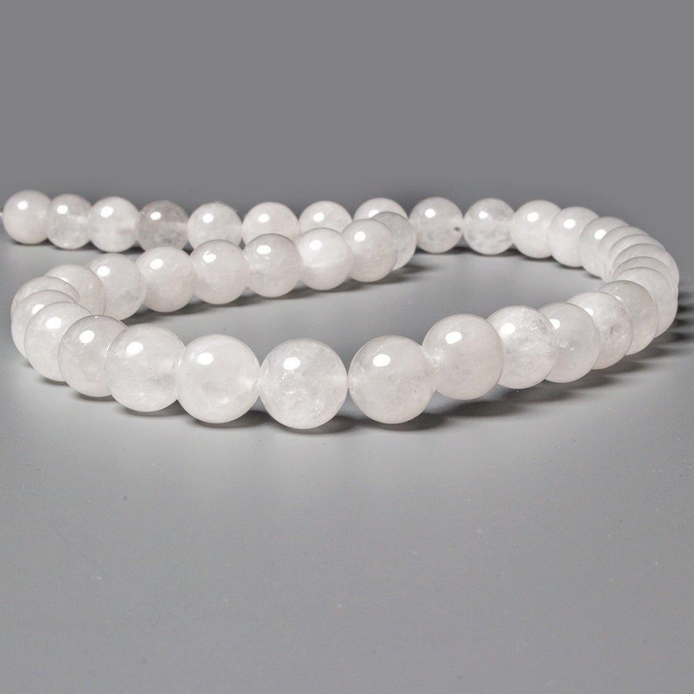 10mm White Jade plain round Beads 16 inch 30 pieces - The Bead Traders