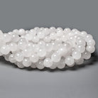 10mm White Jade plain round Beads 16 inch 30 pieces - The Bead Traders