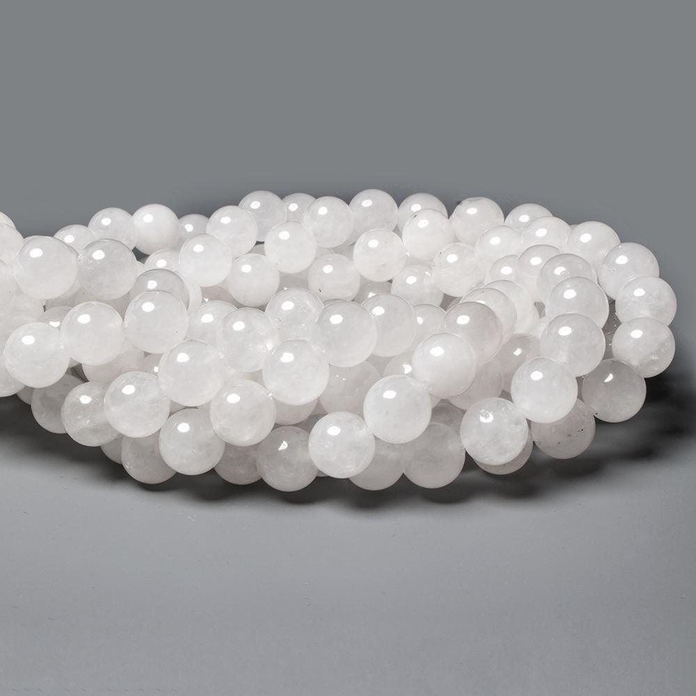 10mm White Jade plain round Beads 16 inch 30 pieces - The Bead Traders