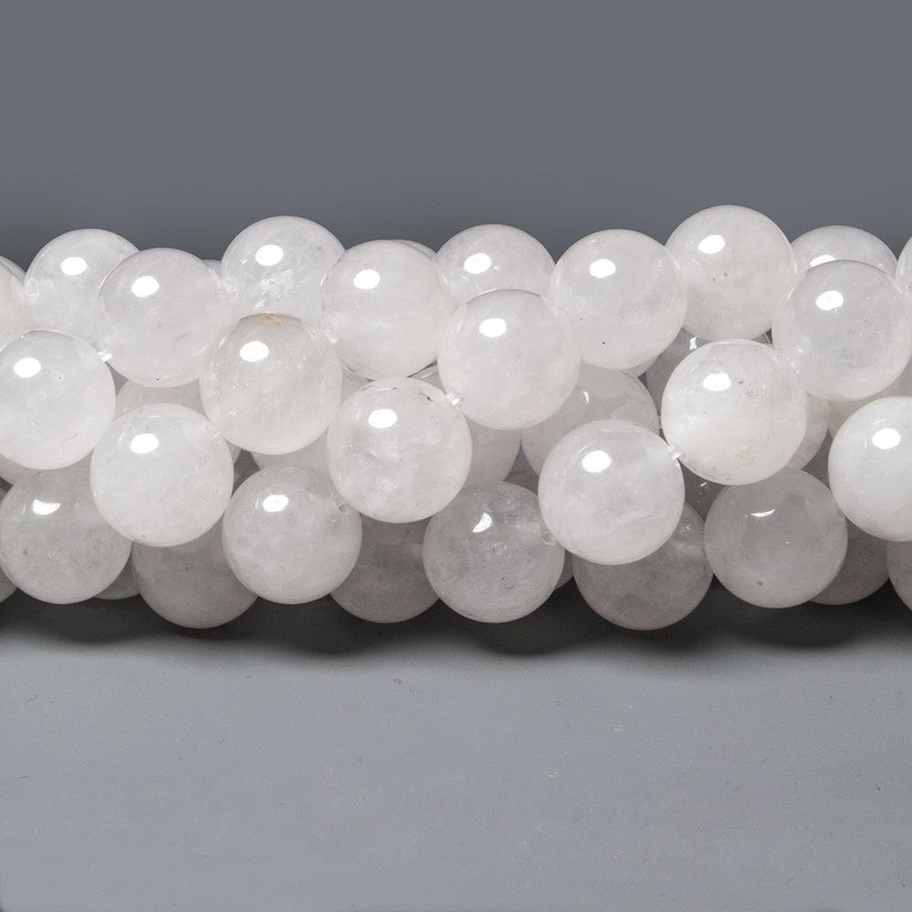 10mm White Jade plain round Beads 16 inch 30 pieces - The Bead Traders