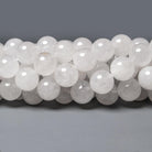 10mm White Jade plain round Beads 16 inch 30 pieces - The Bead Traders