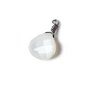 10mm White Moonstone heart Black Gold Wire Wrapped Pendant 1 piece - The Bead Traders