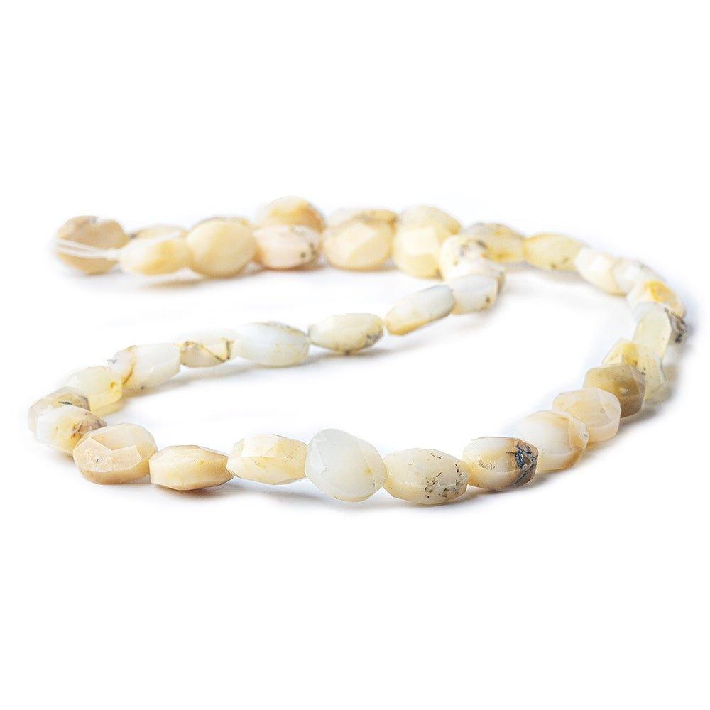 10mm White Opal Faceted Oval Beads, 14 inch - The Bead Traders
