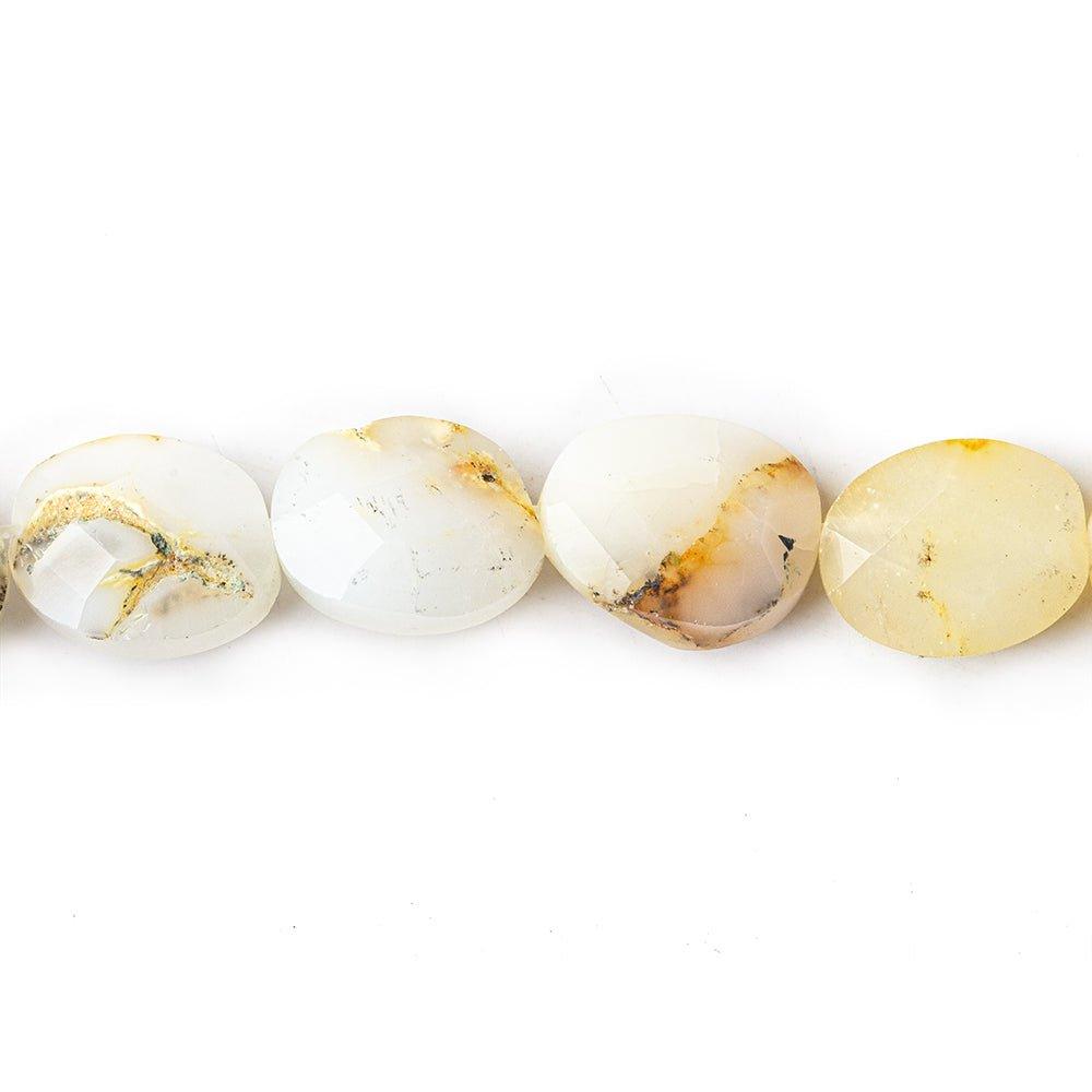 10mm White Opal Faceted Oval Beads, 14 inch - The Bead Traders