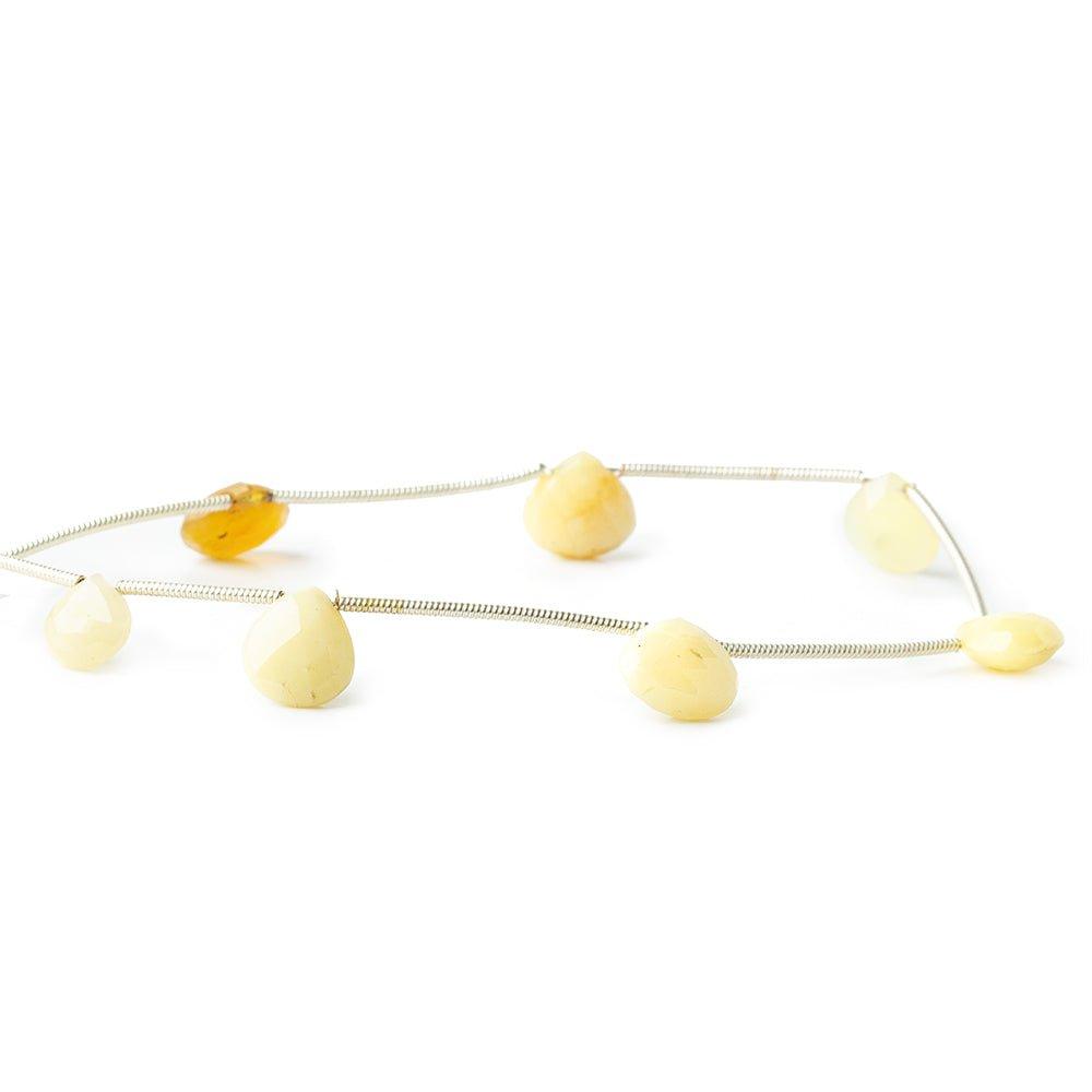 10mm Yellow Opal Faceted Heart Beads 5 inches 6 beads - The Bead Traders