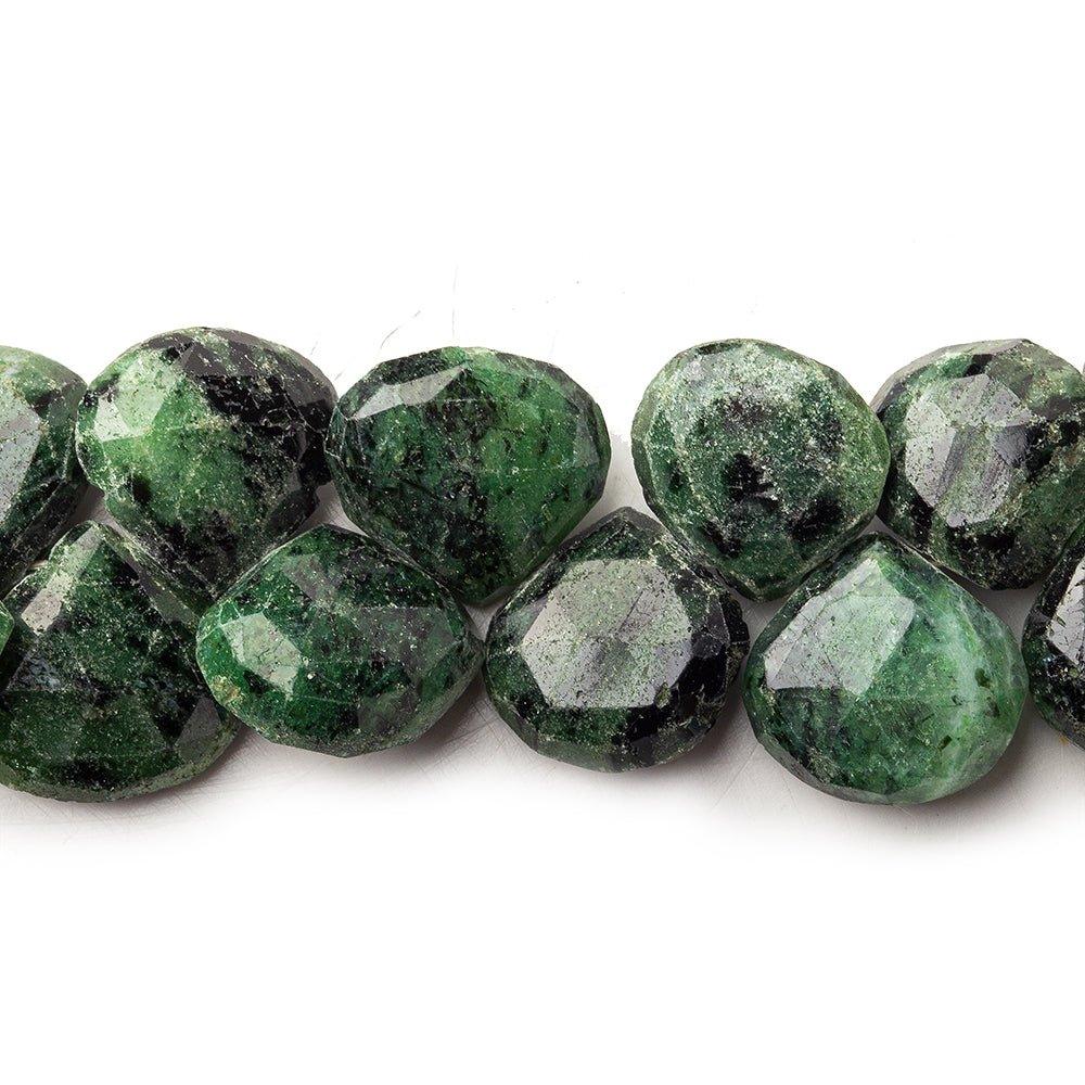 10mm Zoisite Faceted Heart Beads, 8 inch - The Bead Traders