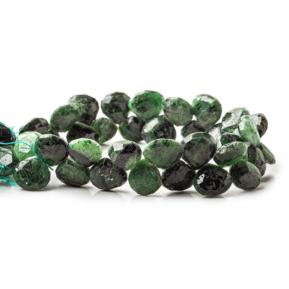 10mm Zoisite Faceted Heart Beads, 8 inch - The Bead Traders