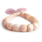 10x10-11x11mm Pink Peruvian Opal Square Cabochon Beads 8 inch 19 pieces - The Bead Traders