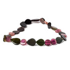 10x10-11x16mm Multi Color Tourmaline Plain Pear & Coin Beads 10 inch 21 pcs - The Bead Traders