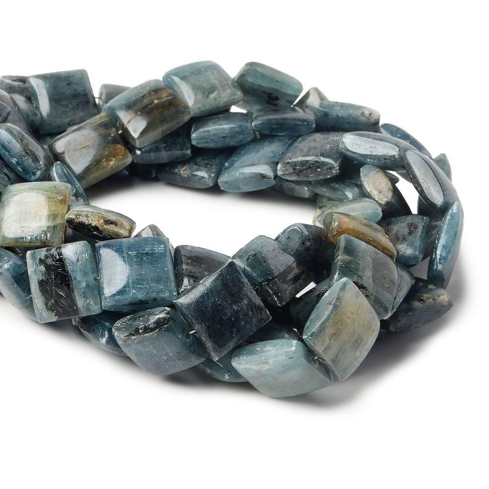 10x10-12x12mm Blue Kyanite plain square beads 15 inch 26 pieces - The Bead Traders