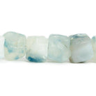 10x10-12x12mm Blue & White Agate Hammer Faceted Cube 8 inch 17 pieces - The Bead Traders