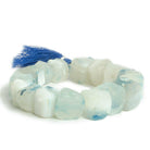 10x10-12x12mm Blue & White Agate Hammer Faceted Cube 8 inch 17 pieces - The Bead Traders