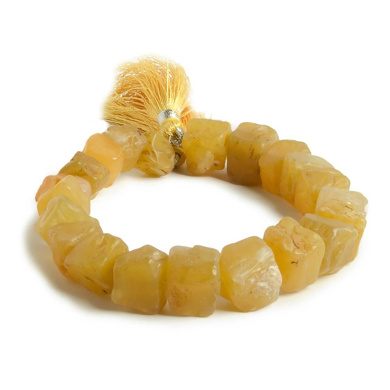 10x10-12x12mm Daffodil Yellow Agate Hammer Faceted Cube 8 inch 16 pieces - The Bead Traders